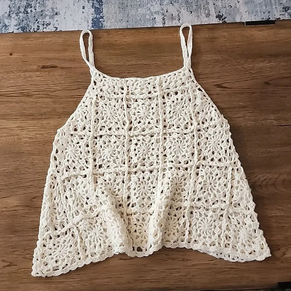 Vici POL Crochet Patchwork Cami Boho Top Women's Size S - Picture 2 of 7